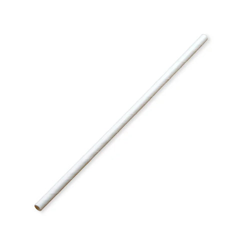 Compostable White Paper Straws - 8mm