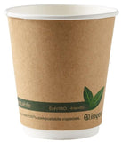 Compostable Brown Double Wall Premium Kraft Coffee Cups - 10oz