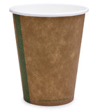 Compostable Brown Single Wall Coffee Cups - 12oz Medium Coffee Cup