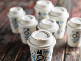 Compostable White Sugarcane Coffee Cup Lids
