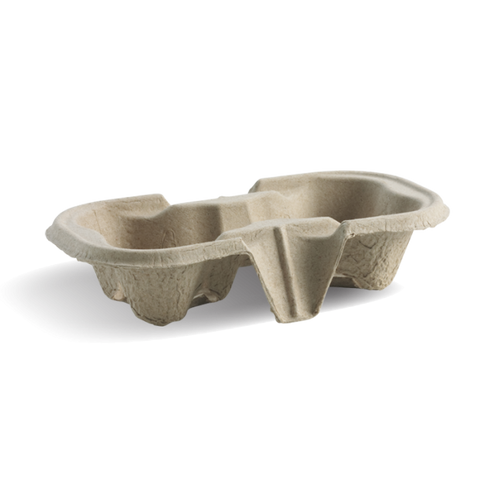 Compostable 2 Cup Carry Tray