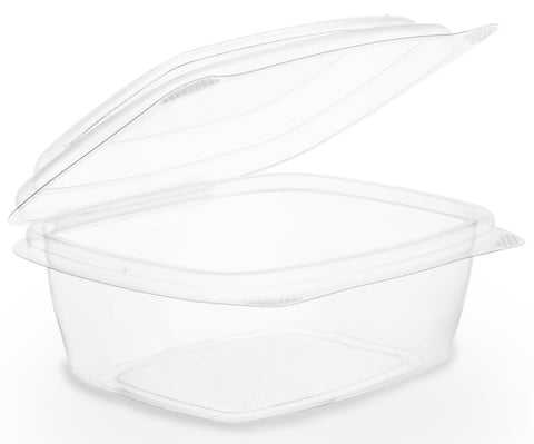 Compostable Clear Hinged Biodegradable Deli Container - 8oz