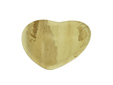 Compostable Palm Leaf Heart Shaped Dish - 6inch
