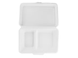 Sugarcane Rectangular Clamshell Box - 9inch x 6inch (2 Compartments)