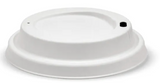 Compostable Economy White Sugarcane Coffee Cup Lids