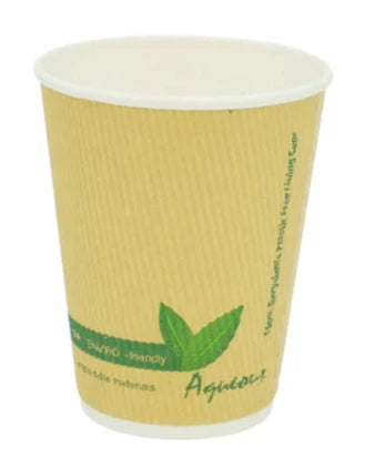 Compostable Plastic Free Double Wall Coffee Cups - Ripple 12oz
