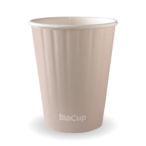 Compostable Water-Based Double Wall Paper Coffee Cups - 12oz