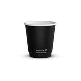 NEW - Compostable BLACK Vegware Double Wall Coffee Cups