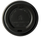 Compostable Black Economy CPLA Coffee Cup Sip-Thru Lids