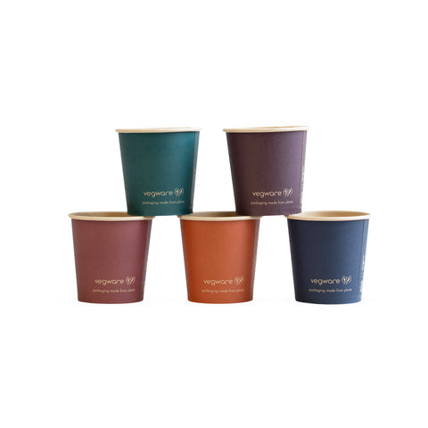 NEW - Compostable FEEL SNUG Vegware Single Wall Coffee Cups