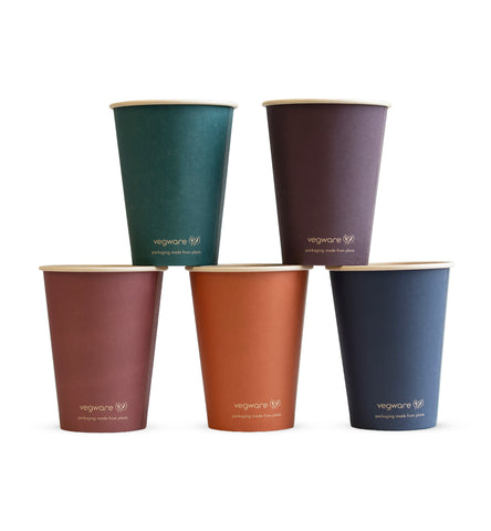 NEW - Compostable FEEL SNUG Vegware Single Wall Coffee Cups