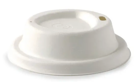 Compostable White Sugarcane Coffee BioCup Lids