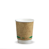 Compostable Brown BioPak Double Wall Coffee Cups