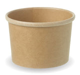 Compostable Heavy Duty Soup / Ice Cream Container - 8oz Kraft 