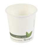 4oz Biodegradable Compostable White Leaf Single Wall Coffee Cups