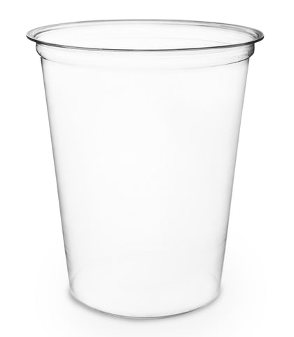 Basic Nature 12 oz Round Clear PLA Plastic To Go Deli Container -  Compostable - 4 3/4 x 4 3/4 x 2 1/4 - 500 count box