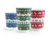 Compostable Double Wall Vegware Festive Coffee Cups