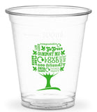 Compostable Green Tree Standard PLA Cold Drinks Cups - 12oz CE Marked
