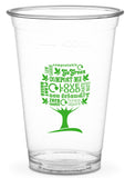 Compostable Green Tree Standard PLA Cold Drinks Cups - 16oz CE Marked