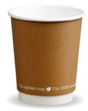 Compostable Kraft Double Wall Coffee Cups - 8oz