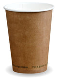 Compostable Kraft Single Wall Takeaway Coffee Cups - 12oz