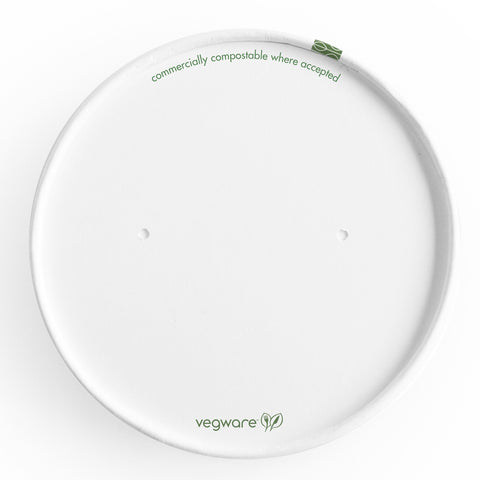 Compostable Paper Hot Food Pot Lid - 90mm