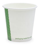 Compostable White Single Wall Coffee Cups - 4oz