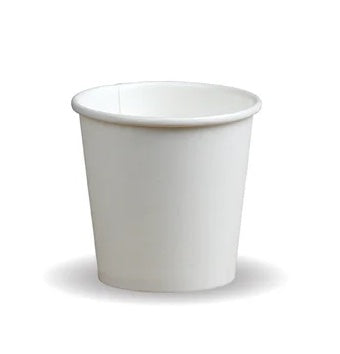 Compostable White Single Wall Economy Coffee Cups - 4oz