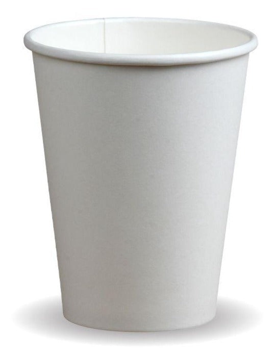 Compostable White Single Wall Economy Coffee Cups – Green Man Packaging