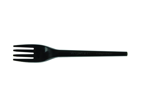 Compostable Black RCPLA Biodegradable Fork - 6.5inch