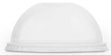 Compostable Clear PLA Domed Lids for Standard Cold Drinks Cups With Holes