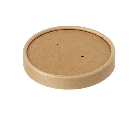 Compostable Heavy Duty Soup / Ice Cream Container Lid - Kraft