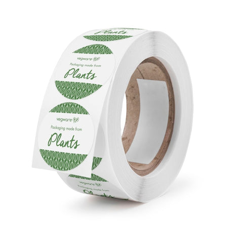 Compostable "Made From Plants" Round Stickers