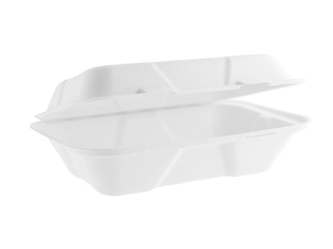 Sugarcane Rectangular Clamshell Box - 9inch x 6inch