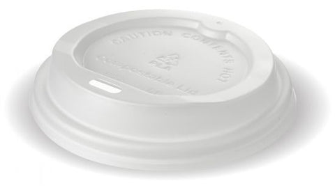 Compostable White Economy CPLA Coffee Cup Lids