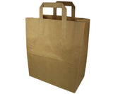 Large Compostable Kraft Brown Paper Carrier Bag - Outside Fitting Handle