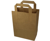 Medium Compostable Kraft Brown Paper Carrier Bag - Outside Fitting Handle