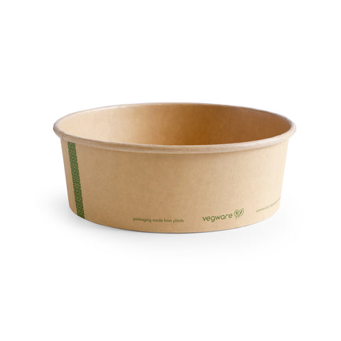 Vegware Compostable Bon Appetit Lined Paper Food Bowl - Kraft 32oz