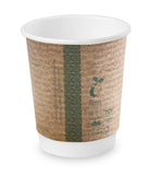 Compostable Brown Vegware Double Wall Coffee Cups - 8oz