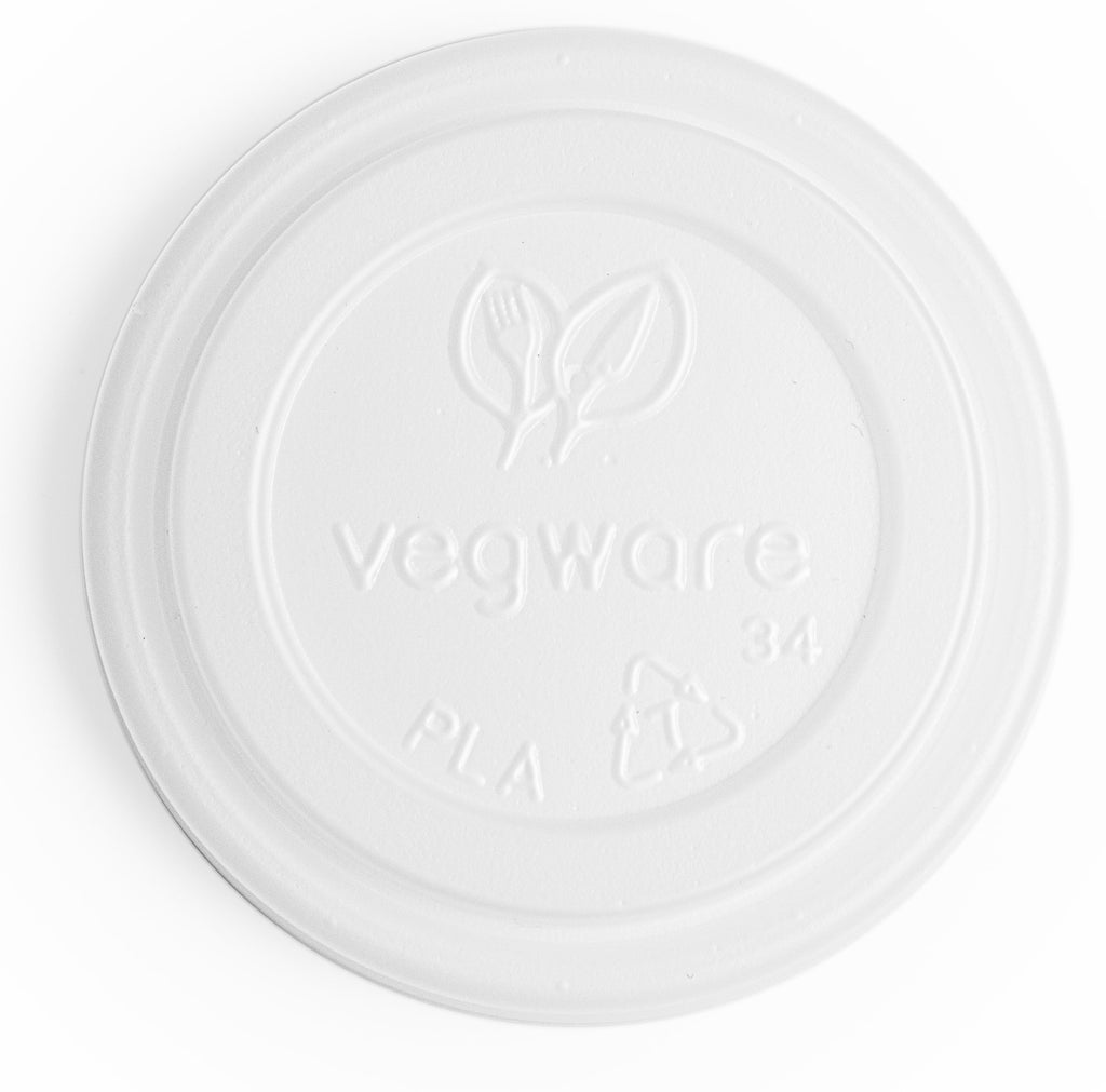Compostable White Vegware CPLA Coffee Cup Lids – Green Man Packaging